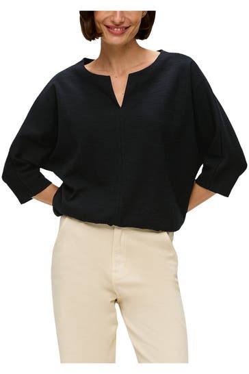 S.OLIVER Blusenshirt schwarz