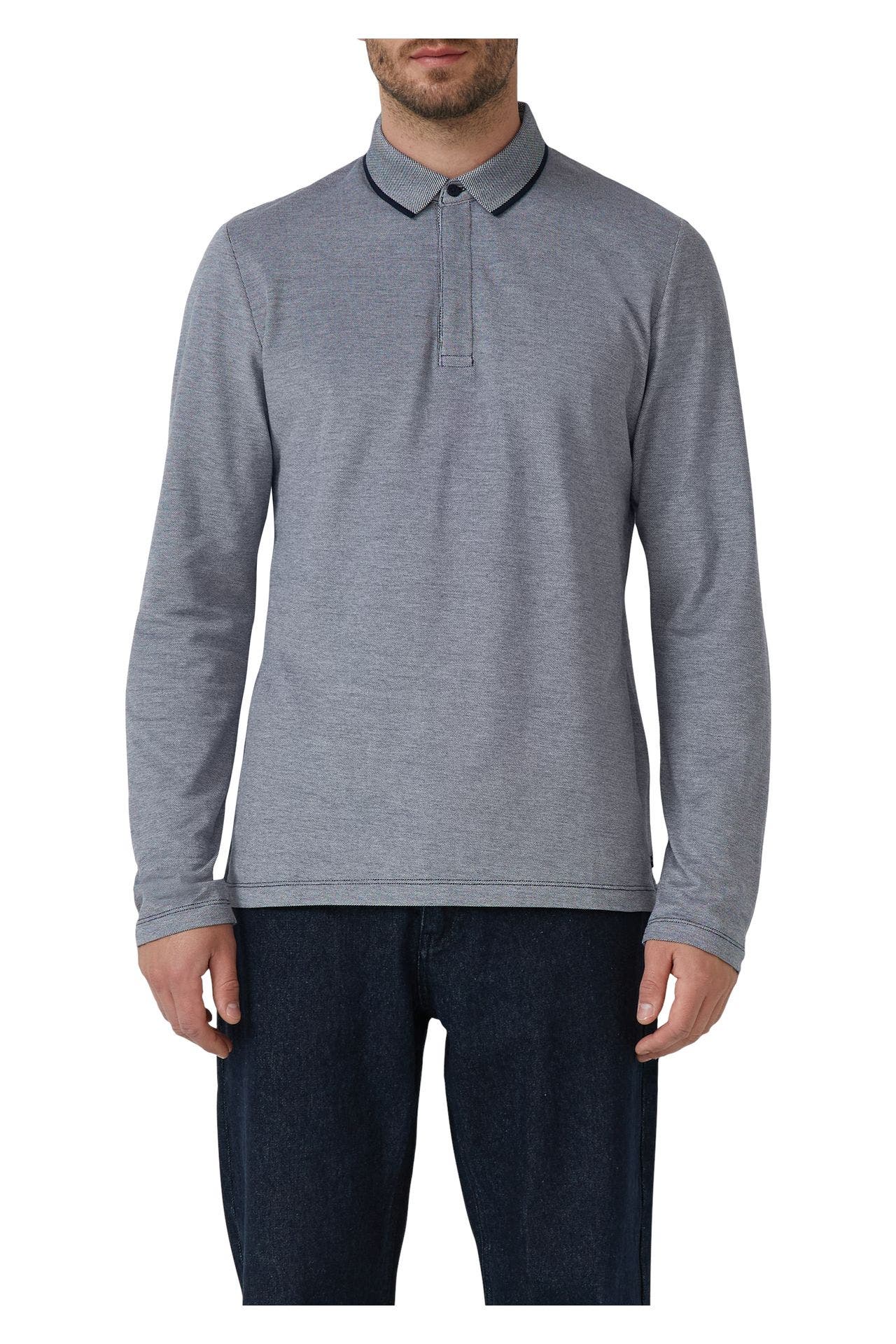 S.OLIVER BLACK LABEL Langarm-Polo graublau, Bild 1