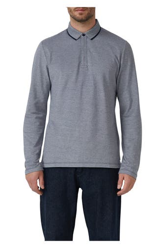S.OLIVER BLACK LABEL Langarm-Polo graublau