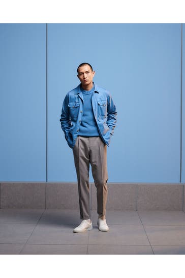 WINDSOR. Kaschmirmix-Pullover graublau