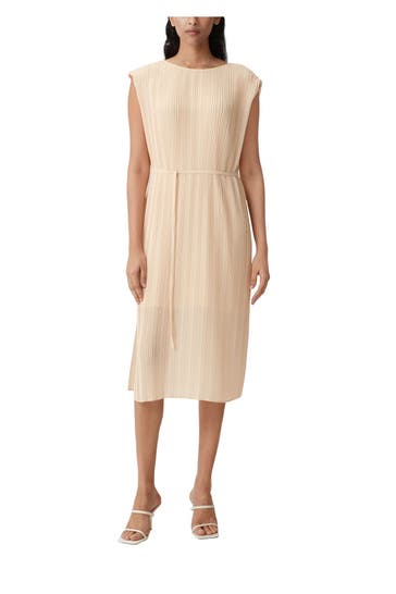 COMMA, Plissee-Kleid creme