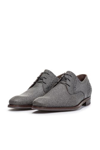 FLORIS VAN BOMMEL Leder-Schnürer 'De Stapper ' grau Slim Fit