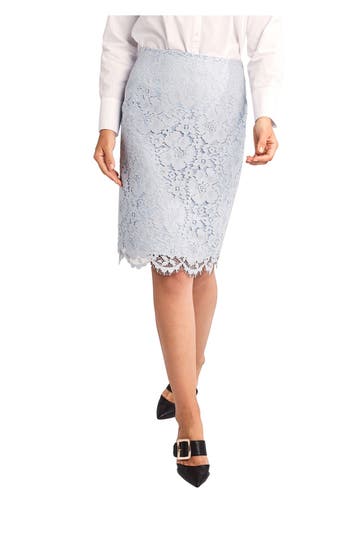 COMMA, Midirock eisblau floral