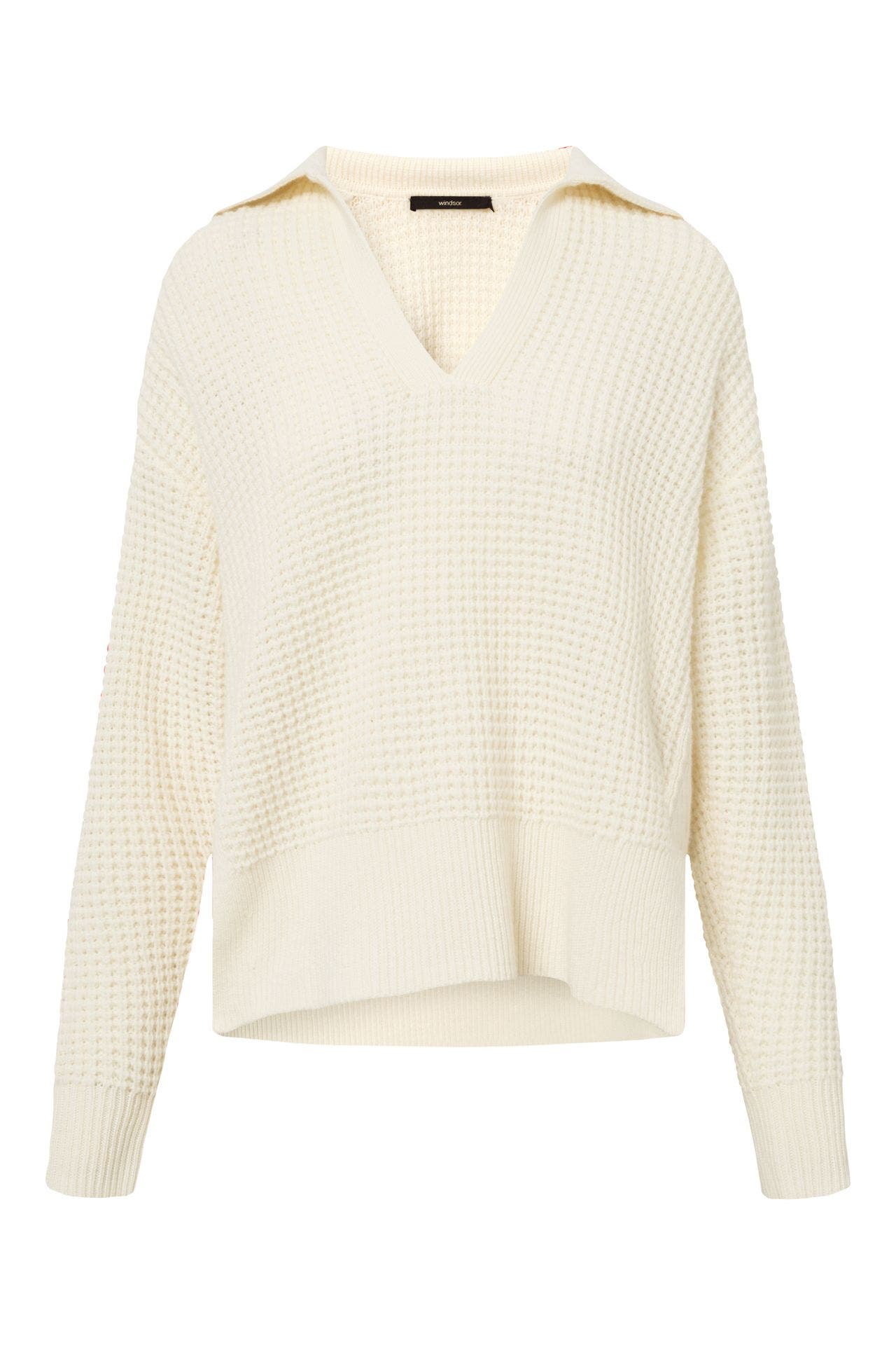 WINDSOR. Pullover Schurwoll-Pullover mit Cashmere in Ecru ecru, Bild 1