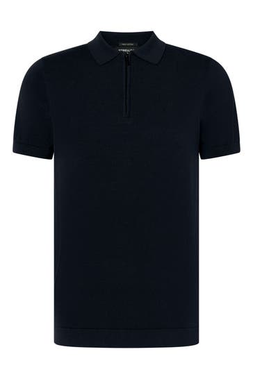 STRELLSON Feinstrick-Polo 'Vincent' navy