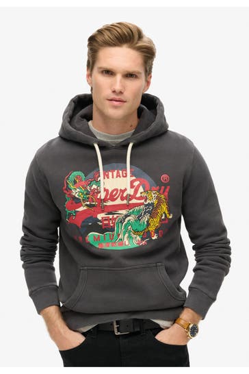SUPERDRY Hoodie 'Tokyo VL' dunkelgrau