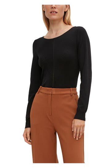 COMMA, Strickpullover schwarz