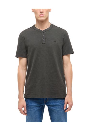 MUSTANG T-Shirt 'Acton' dunkelbraun