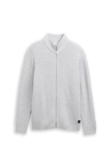 TOM TAILOR Strickjacke hellgrau