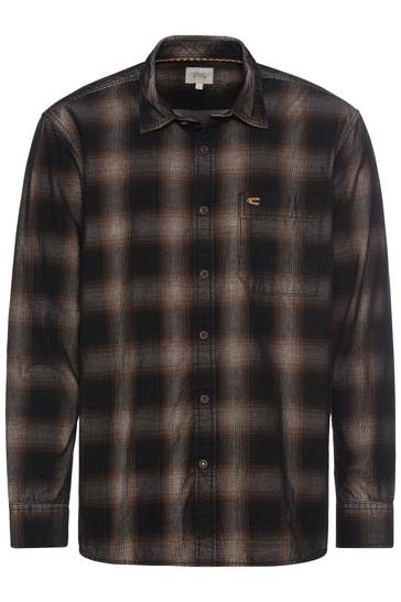 CAMEL ACTIVE Karohemd braun-schwarz Regular Fit
