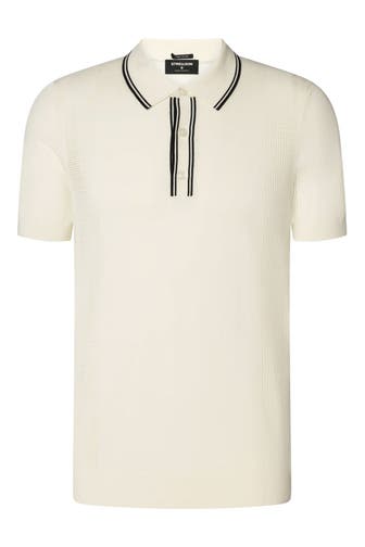 STRELLSON Feinstrick-Polo 'Vincent' creme