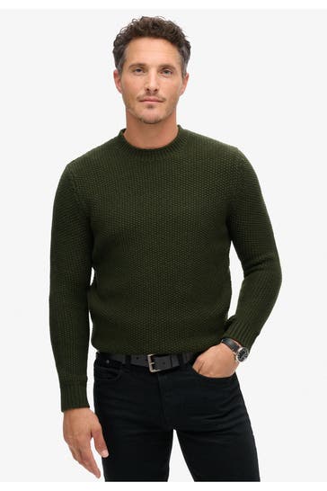 SUPERDRY Wollmix-Pullover oliv