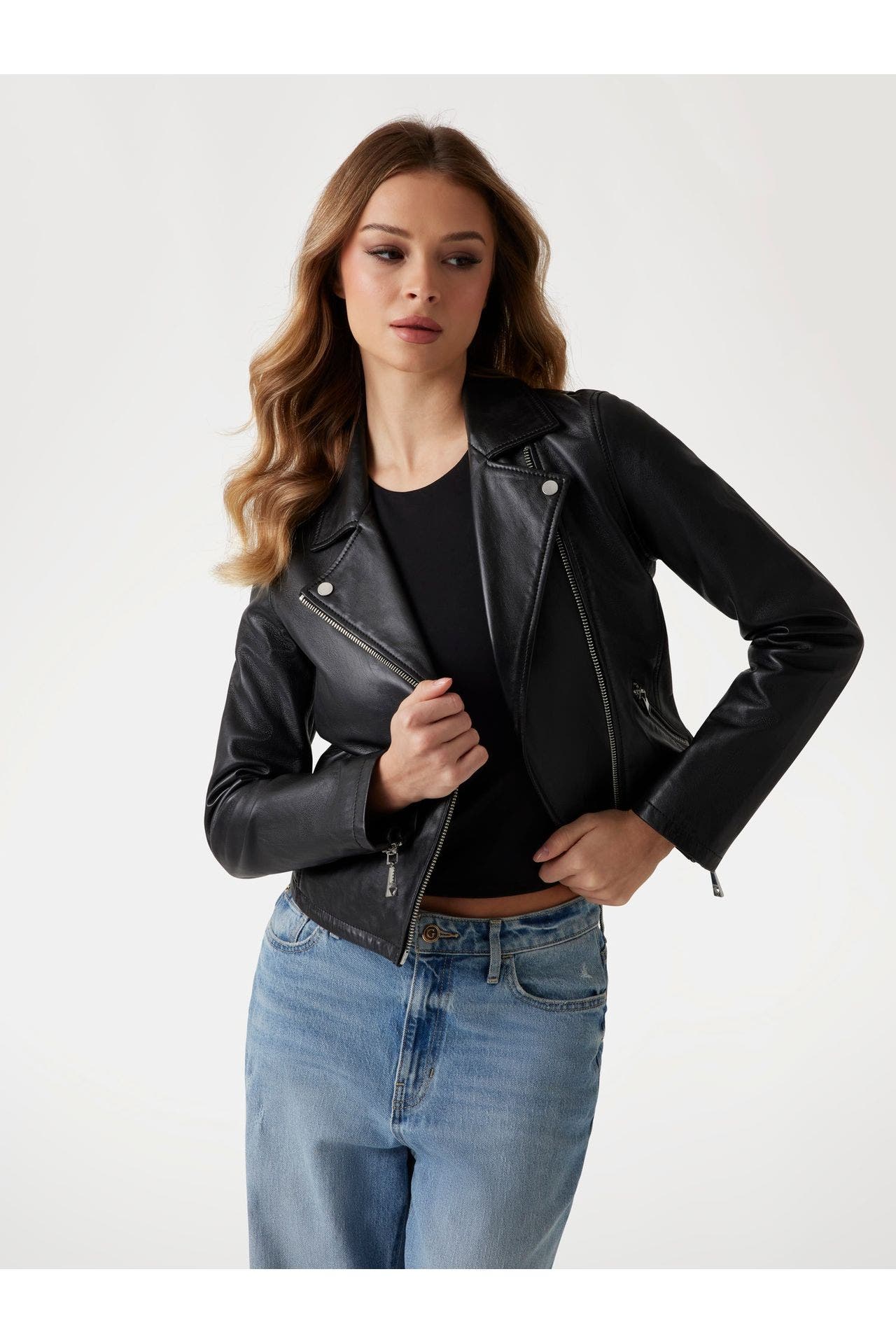 GUESS Lederjacke schwarz, Bild 1
