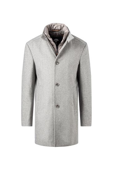 JOOP! Wollmantel Maico hellgrau gemustert