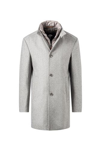 JOOP! Wollmantel Maico hellgrau gemustert