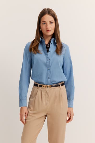 BUGATTI Jeans-Bluse hellblau