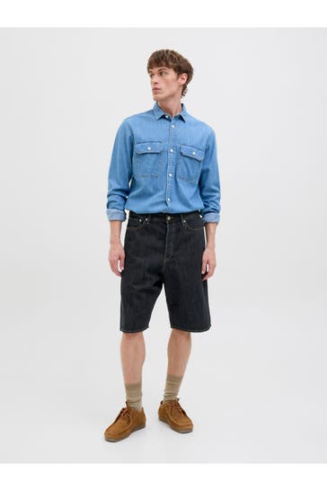 JACK & JONES Jeansshorts 'Iron' nachtblau