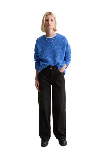 MARC O'POLO DENIM Wollmix-Pullover azurblau meliert