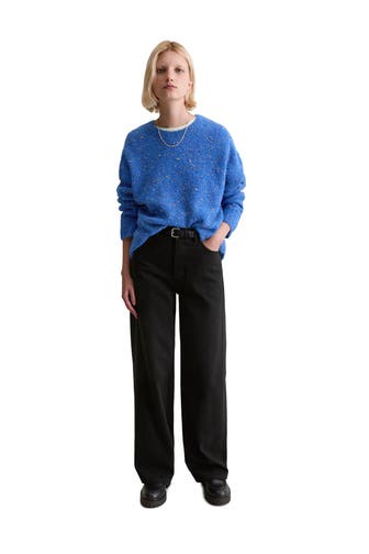 MARC O'POLO DENIM Wollmix-Pullover azurblau meliert