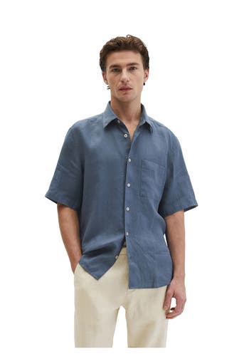 MARC O'POLO Leinenhemd rauchblau