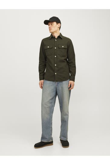 JACK & JONES Overshirt moosgrün