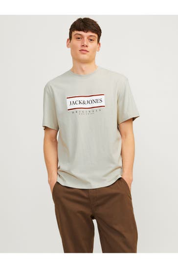 JACK & JONES T-Shirt grüngrau