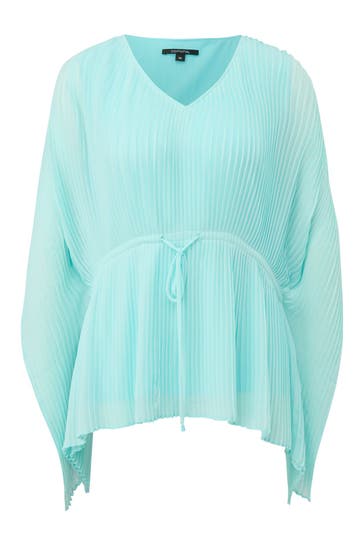 COMMA, Plissée-Tunika türkis