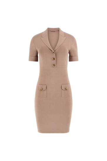 GUESS Strickkleid hellbraun