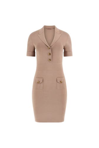 GUESS Strickkleid hellbraun