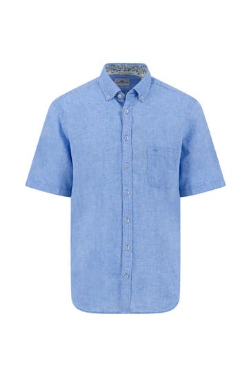 FYNCH-HATTON Kurzarmhemd blau Regular Fit