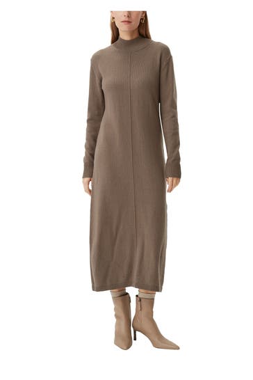 COMMA, Strickkleid taupe