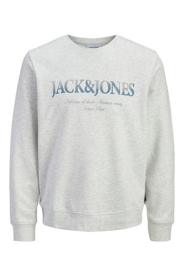 JACK & JONES Sweatshirt 'JJDevin' hellgrau