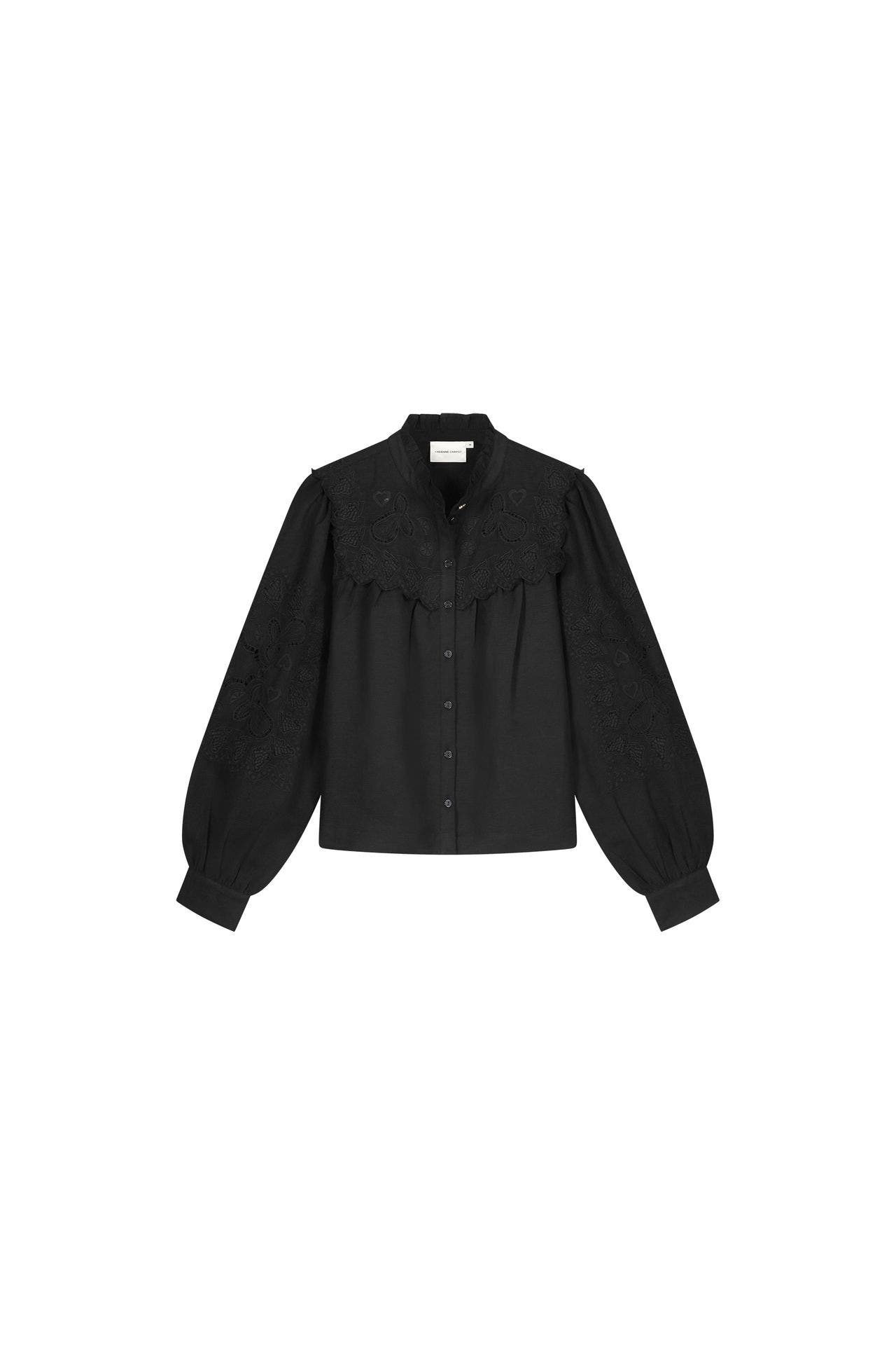 FABIENNE CHAPOT Leinenmix-Bluse 'Dea' schwarz, Bild 1