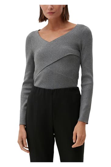 S.OLIVER BLACK LABEL Strickpullover grau
