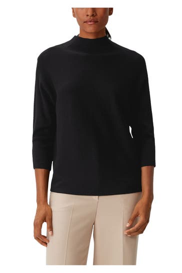 COMMA, Strickpullover schwarz