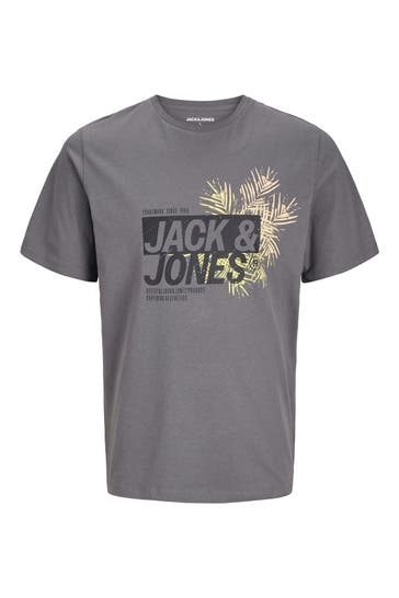 JACK & JONES T-Shirt 'Jaxon' grau