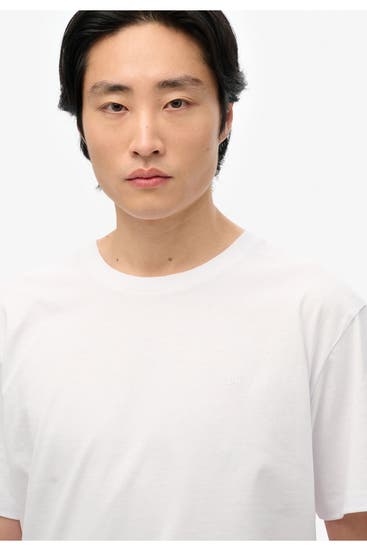 SUPERDRY - T-Shirt 'Essentials Relaxed' weiß