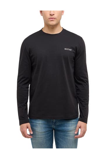 MUSTANG Longsleeve 'Asheville' schwarz