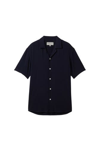 TOM TAILOR Kurzarmhemd dunkelblau Relaxed Fit