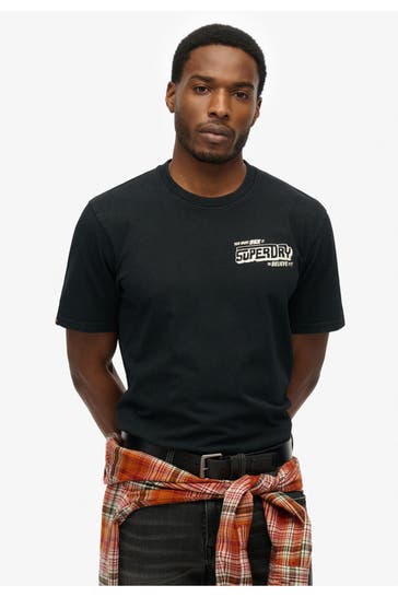 SUPERDRY T-Shirt 'B-Movie Graphic' schwarz