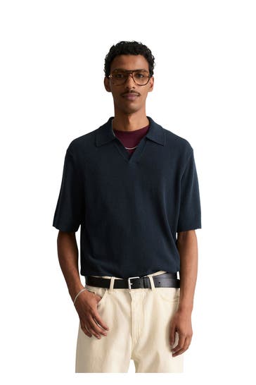 MARC O'POLO Strick-Polo schwarzblau