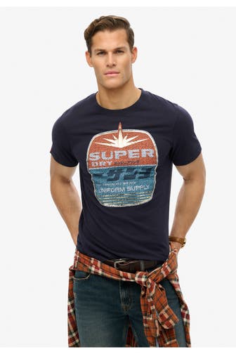 SUPERDRY T-Shirt 'Gasoline Graphic' navy