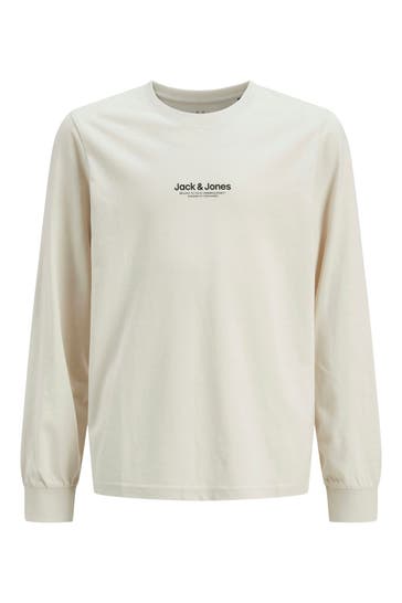 JACK & JONES Langarmshirt 'Vesterbro' ecru