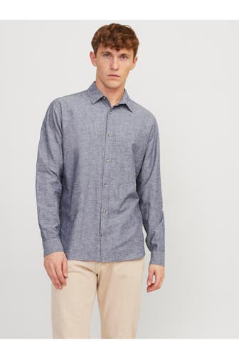 JACK & JONES Casual-Hemd 'JJesummer' graublau