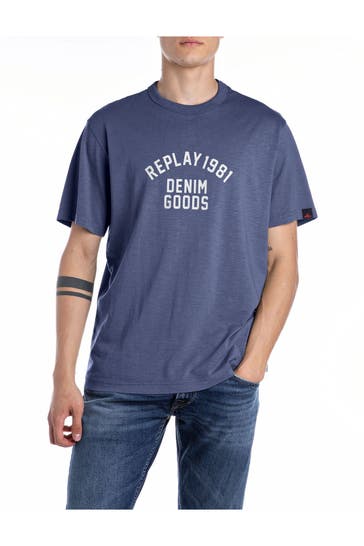 REPLAY T-Shirt azurblau