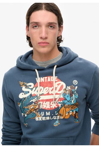 SUPERDRY Hoodie 'Tokyo VL' azurblau