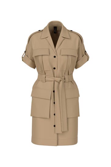 MARC CAIN Minikleid 'Utility' hellbraun
