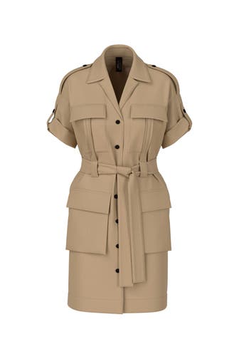 MARC CAIN Minikleid 'Utility' hellbraun
