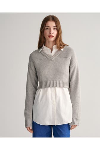 GANT Strickpullover hellgrau
