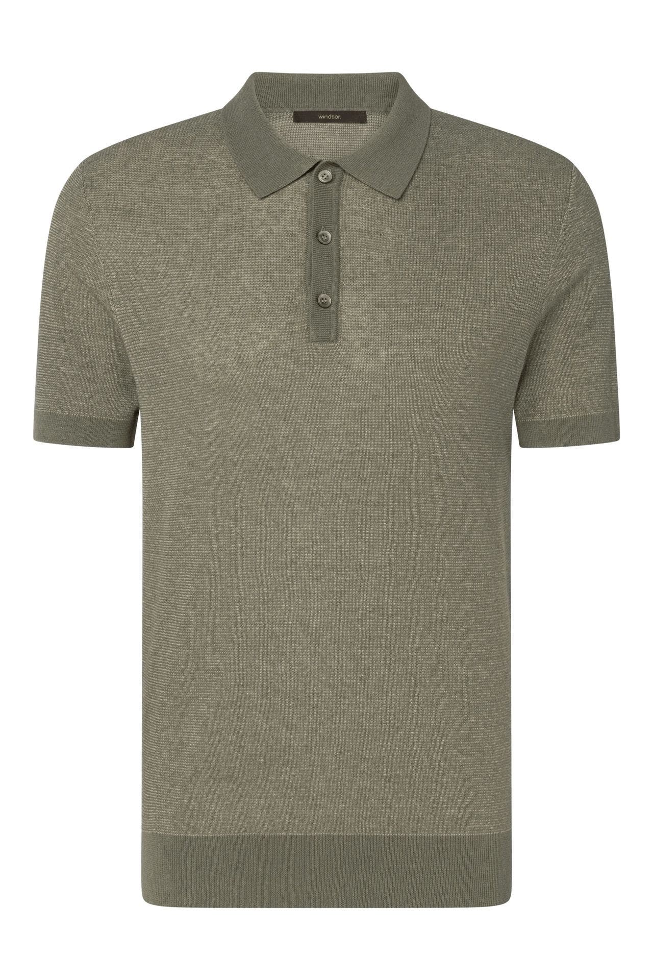 WINDSOR. Leinenmix-Polo 'Lindo' graugrün, Bild 1